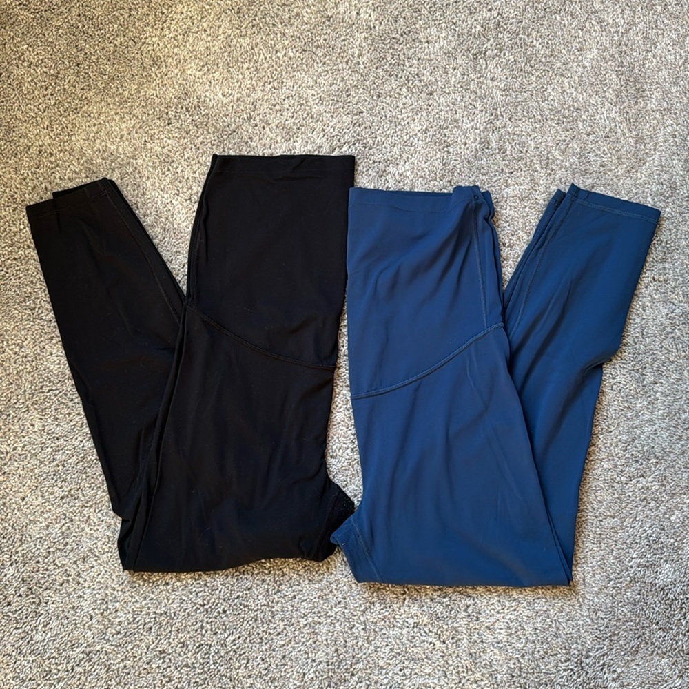 CRZ Yoga Butterluxe Maternity Leggings - Black and Blue